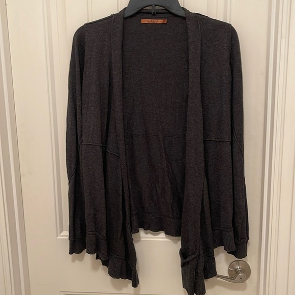 Belldini open cardigan sweater Size small black exposed seams viscose,‎ cashmere - Picture 1 of 14